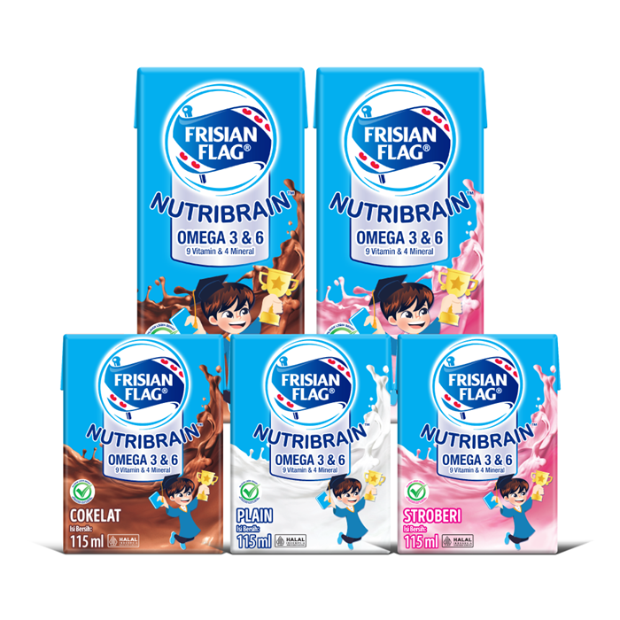 Susu UHT Frisian Flag Nutribrain Omega dengan Omega 3&6 dukung AKAL CERMAT!